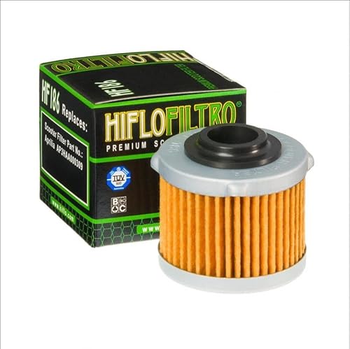 Ölfilter Hiflofiltro für Scooter Aprilia 125 Scarabeo Light Ie 2009 bis 2013 HF186 / AP3HAA000309 von Hiflofiltro