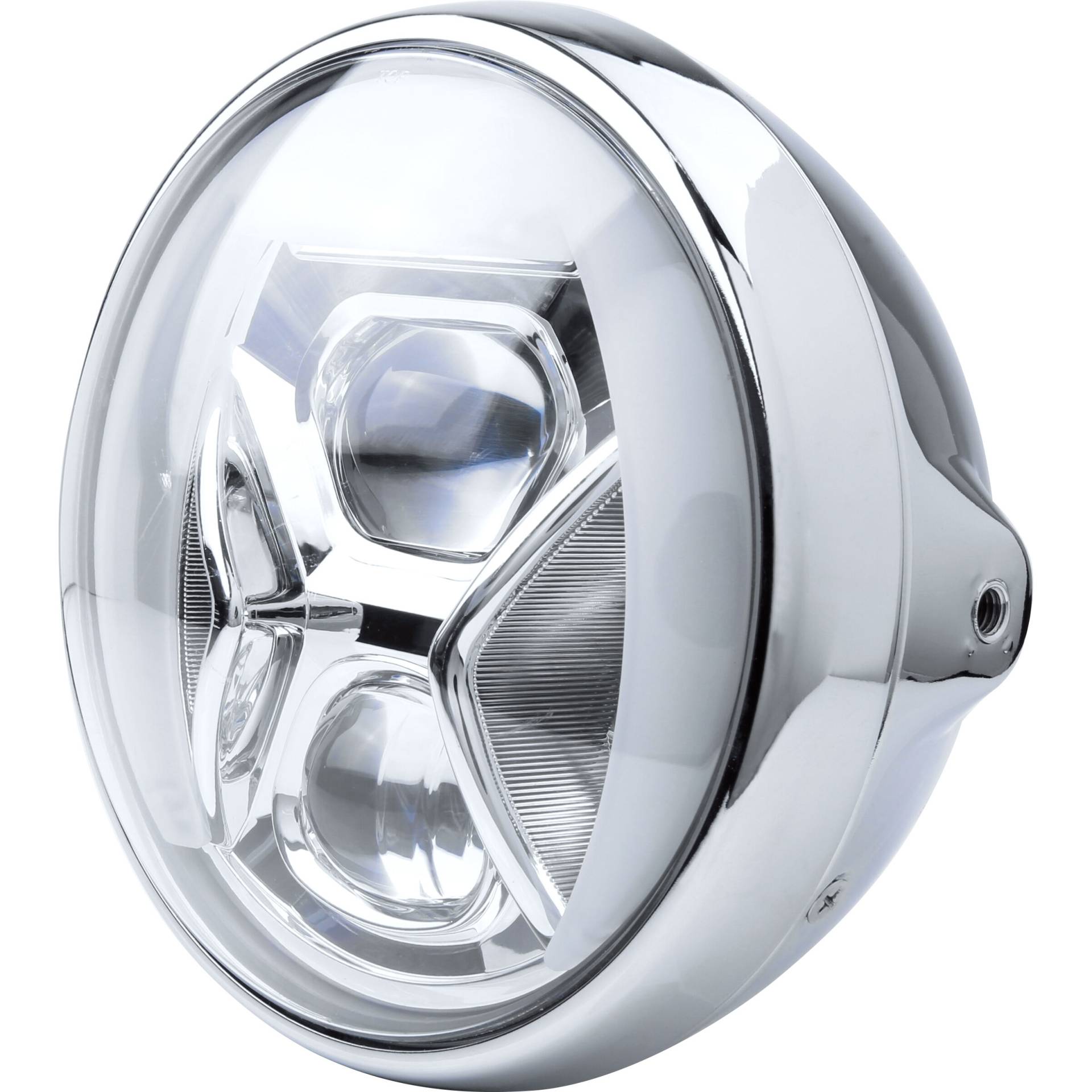 Highsider LED Hauptscheinwerfer British-Style T8 Ø190mm seitlich chrom von Highsider