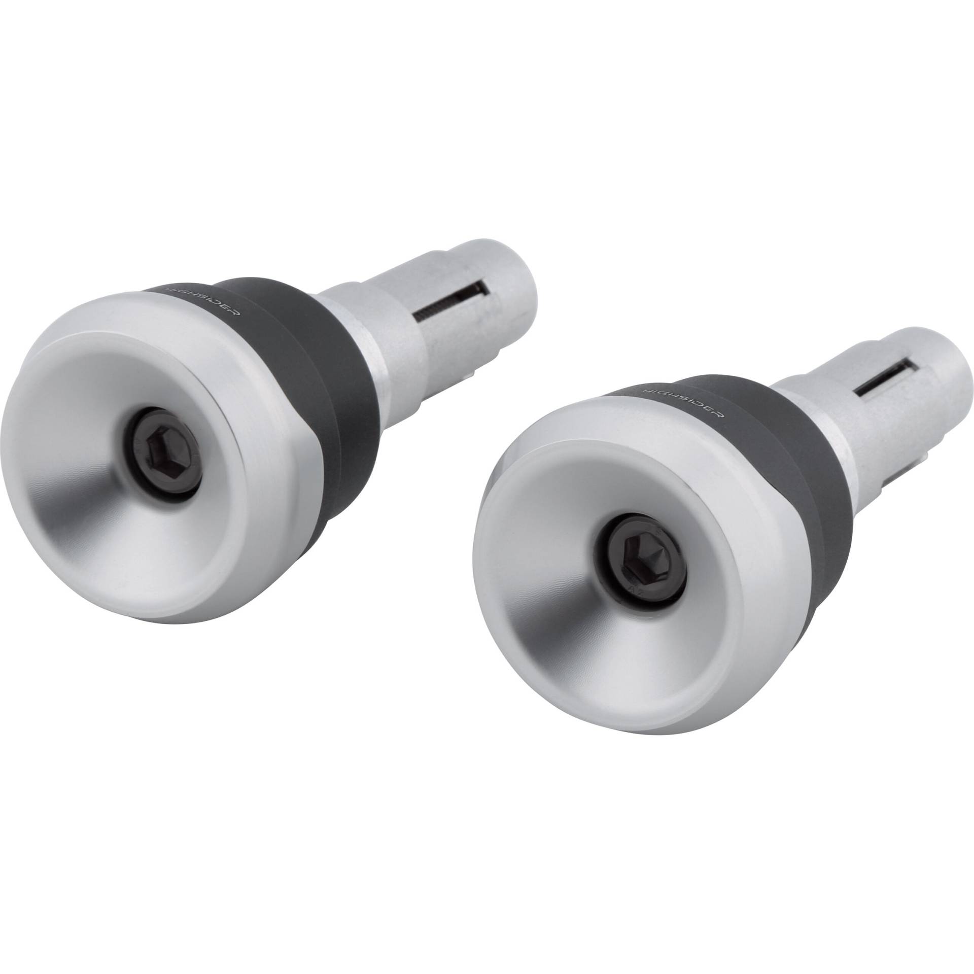 Highsider Lenkergewichte für 12-22mm AKRON LS mit Aufnahme silber/schw von Highsider