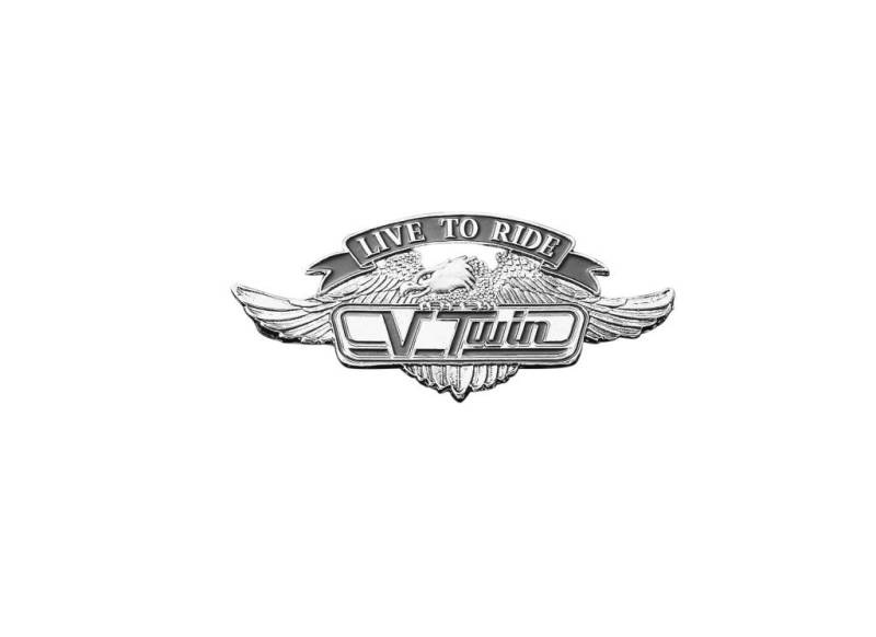 Live To Ride V-Twin Selbstklebend Emblem mit Adler Motorrad (L) von Highway Hawk