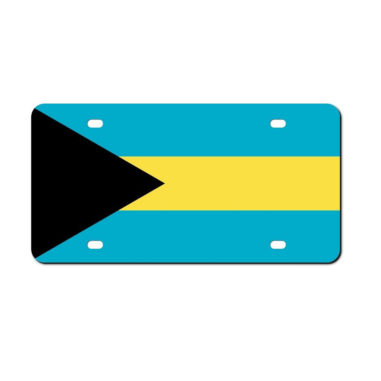 Higoss Kennzeichenrahmen mit Bahamas-Flagge, Nummernschild-Rahmen, vorne, Aluminium, Metall, Nummernschild, dekorativ, 15,2 x 30,5 cm von Higoss