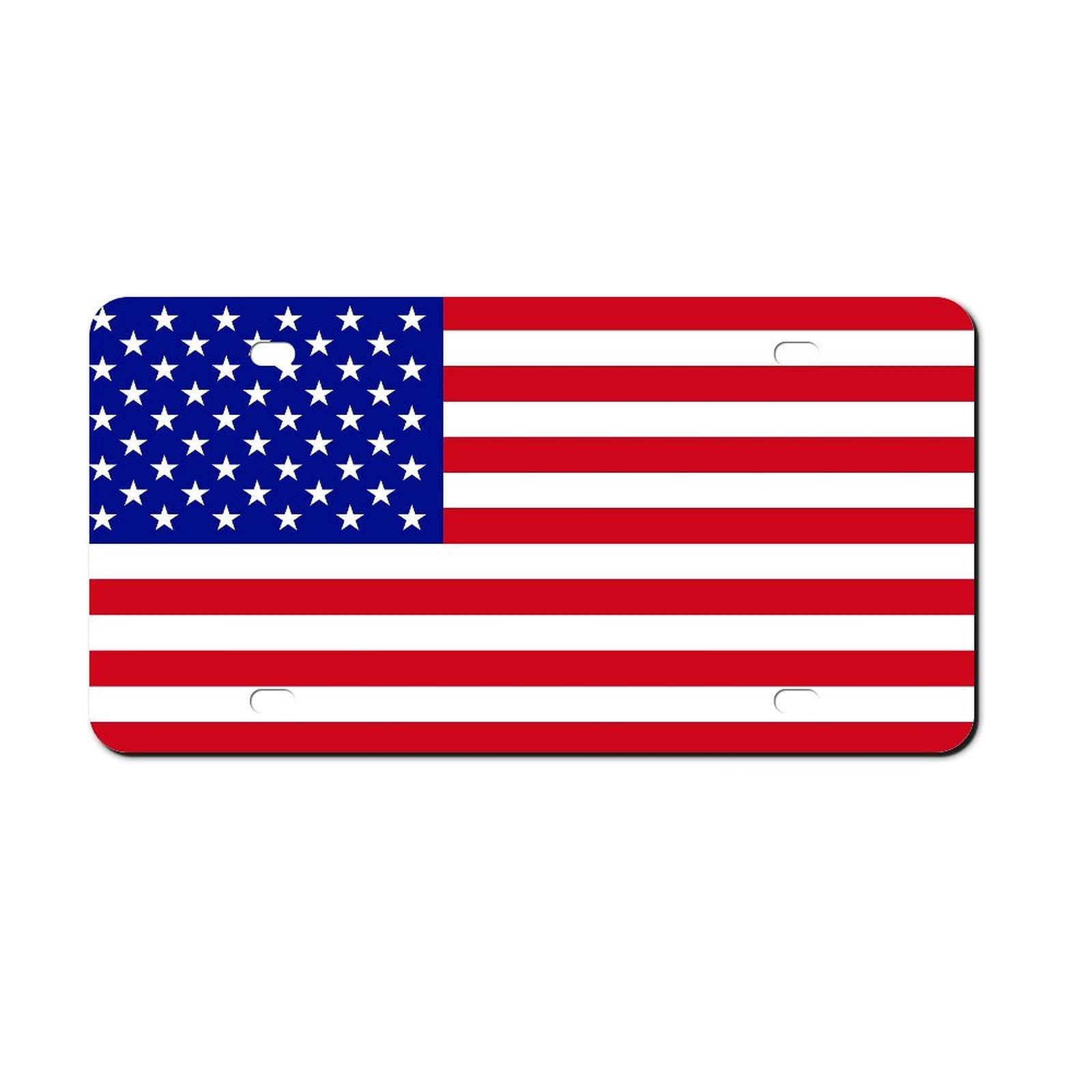 Higoss Kennzeichenrahmen mit USA-Flagge, Nummernschild-Rahmen, vorne, Aluminium, Metall, Nummernschild, dekorativ, 15,2 x 30,5 cm von Higoss