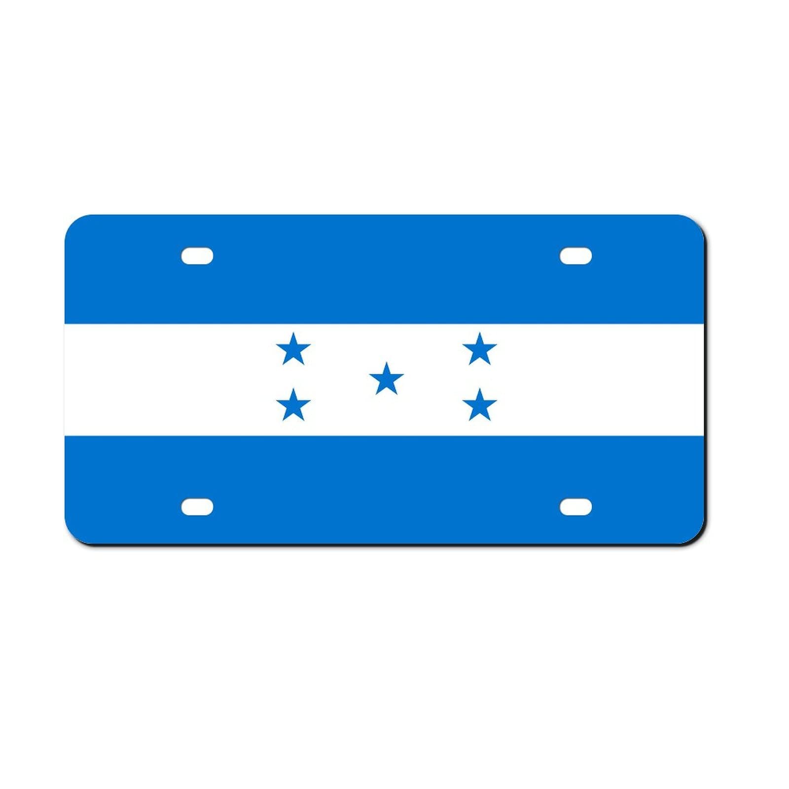 Higoss Nummernschild Honduras Flagge Nummernschild Rahmen, Front Aluminium Metall Nummernschild Auto Auto Tag, Dekorative Neuheit Nummernschild Abdeckung Rahmen 15,2 x 30,5 cm von Higoss