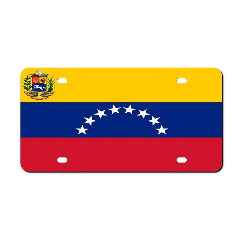 Higoss Nummernschild-Rahmen, Bolivarische Republik Venezuela, Nummernschild-Rahmen, Aluminium-Metall, Nummernschild-Autoanhänger, dekorativer Nummernschild-Abdeckrahmen 15,2 x 30,5 cm von Higoss