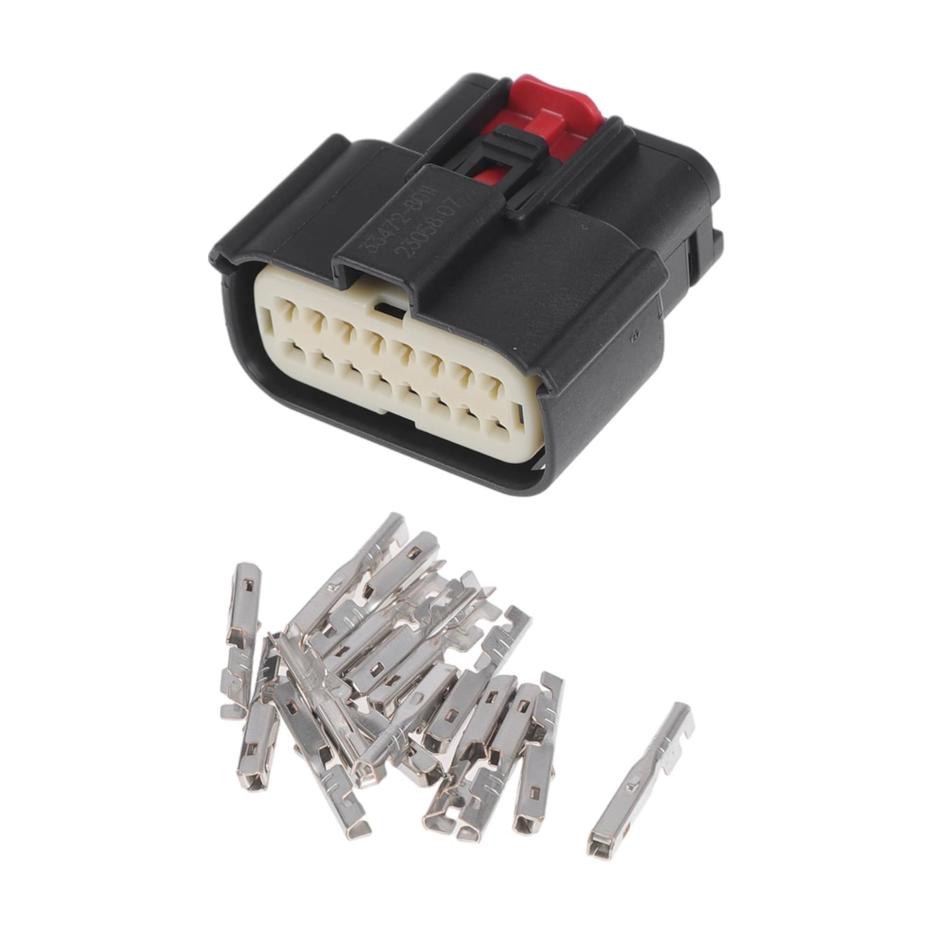 Hihaha 16 Pins Elektrischer Terminalstecker für Ford Mondeo/Innere männliche und weibliche Drahtstecker/Wasserdichte 1,5mm Serie / 1 Satz Schwarz von Hihaha