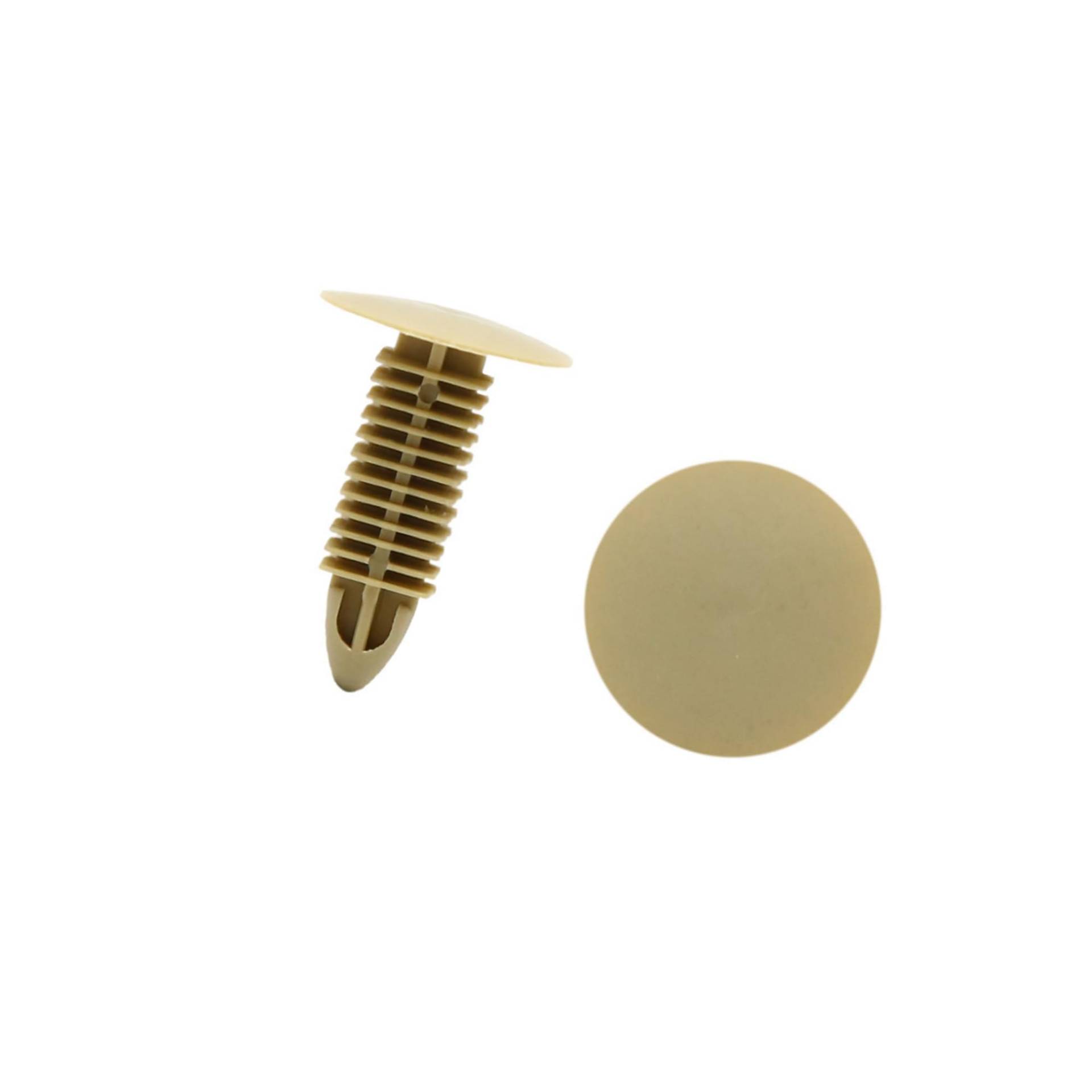 Hihaha 20 Stück 8 mm x 8 mm Loch Auto Kartenloch Zierleiste Kofferraum Nieten Push Clip Beige Langlebiges Material von Hihaha