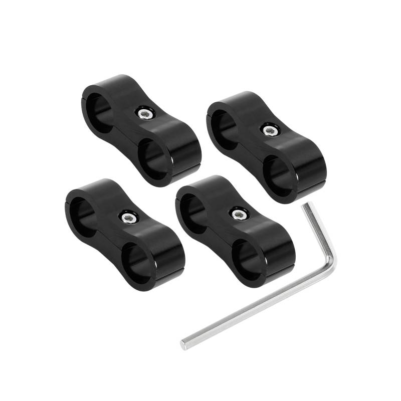 Hihaha 4 x schwarze AN6 14 mm Schlauchabscheider-Klemmen-Adapter mit Schraubenschlüssel für Auto, langlebiges Material von Hihaha