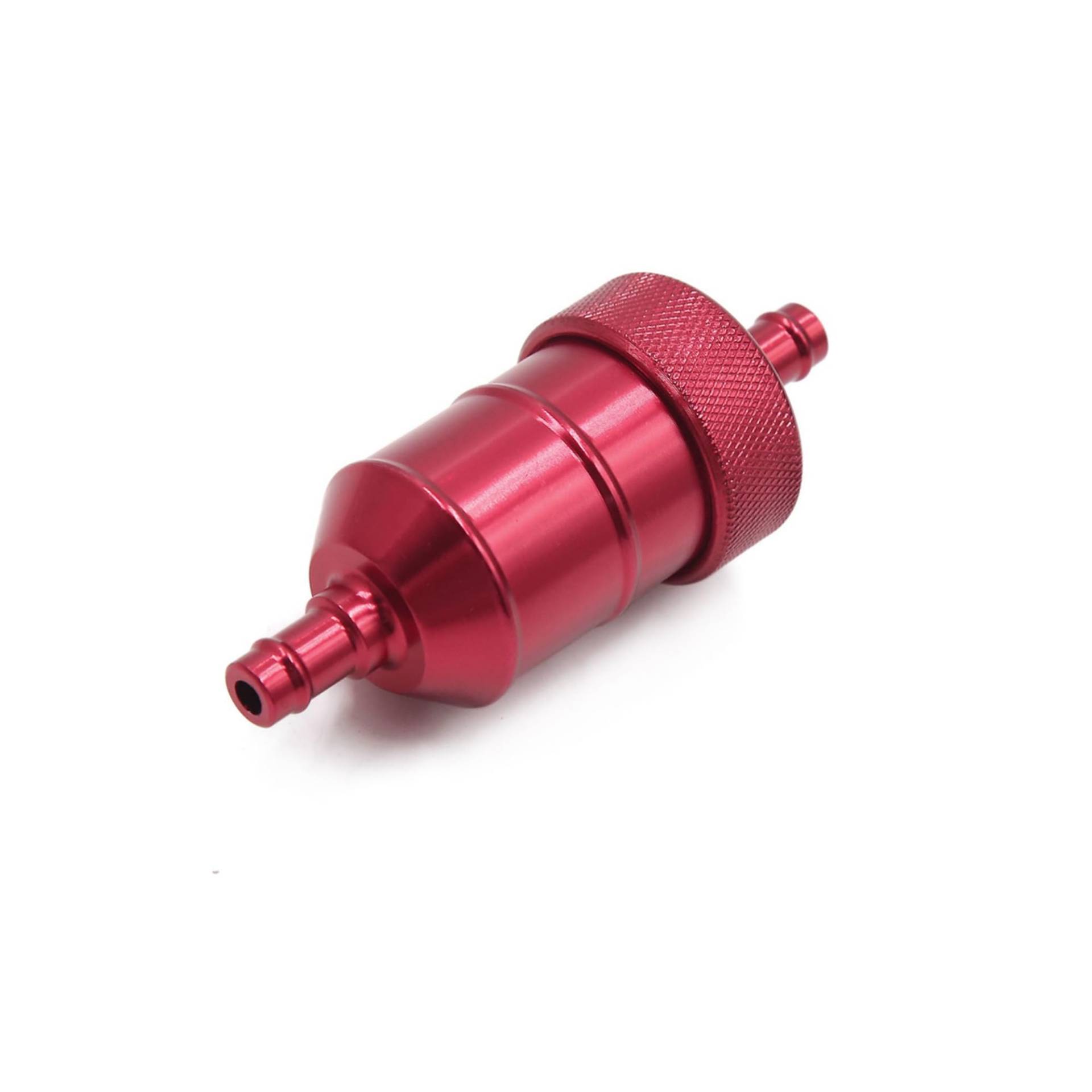 Hihaha 8 mm Durchmesser Schlauch Aluminiumlegierung Motorrad Benzin Öl Kraftstofffilter Reiniger Rot Langlebiges Material von Hihaha