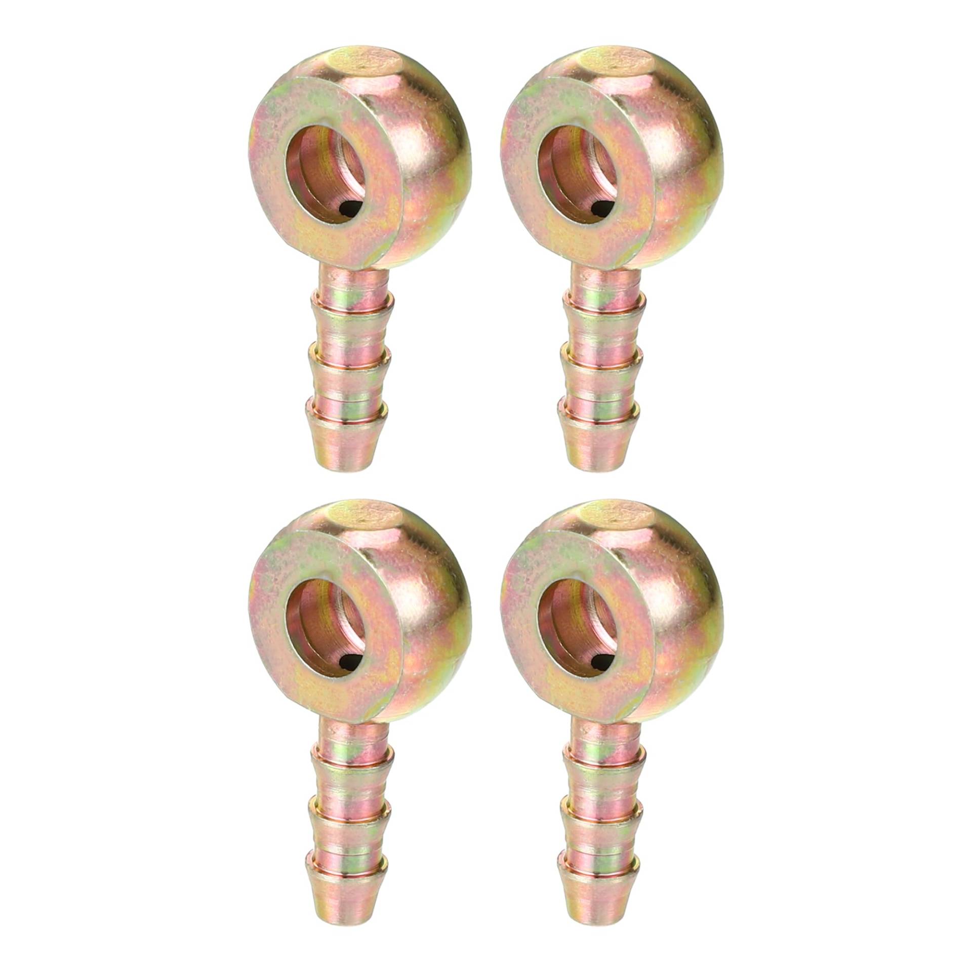 Hihaha Banjo-Bolzen Schlauchstutzenadapter/Innenbremskraftstoffleitung Adapter für Auto Motorrad/Robustes Metall 6mm ID 6mm OD / 4 Stück Bronze Farbe von Hihaha