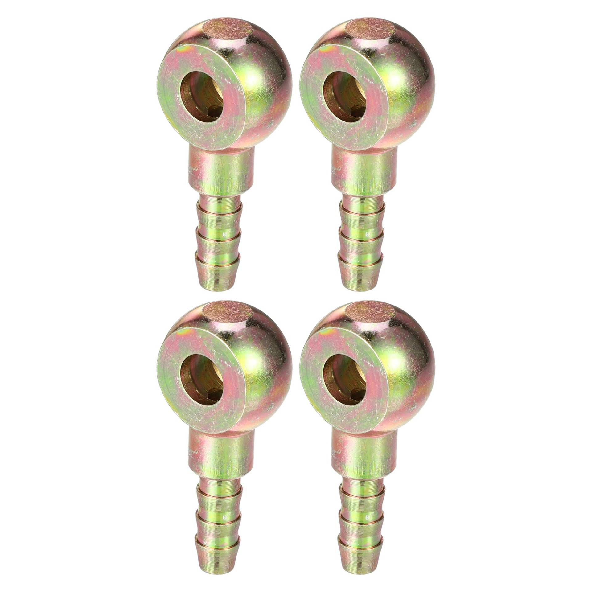 Hihaha Banjo-Bolzen Schlauchstutzenadapter/Innenbremskraftstoffleitung Adapter für Auto Motorrad/Robustes Metall 8mm ID 8mm OD / 4 Stück Bronze Farbe von Hihaha