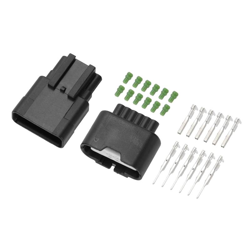 Hihaha Gaspedalsensor-Steckverbinderstecker für Honda/Innen männlich weiblich Drahtterminalstecker/Wasserdichter Kunststoff 0,6 mm Serie / 1 Satz Schwarz 6 Pin von Hihaha