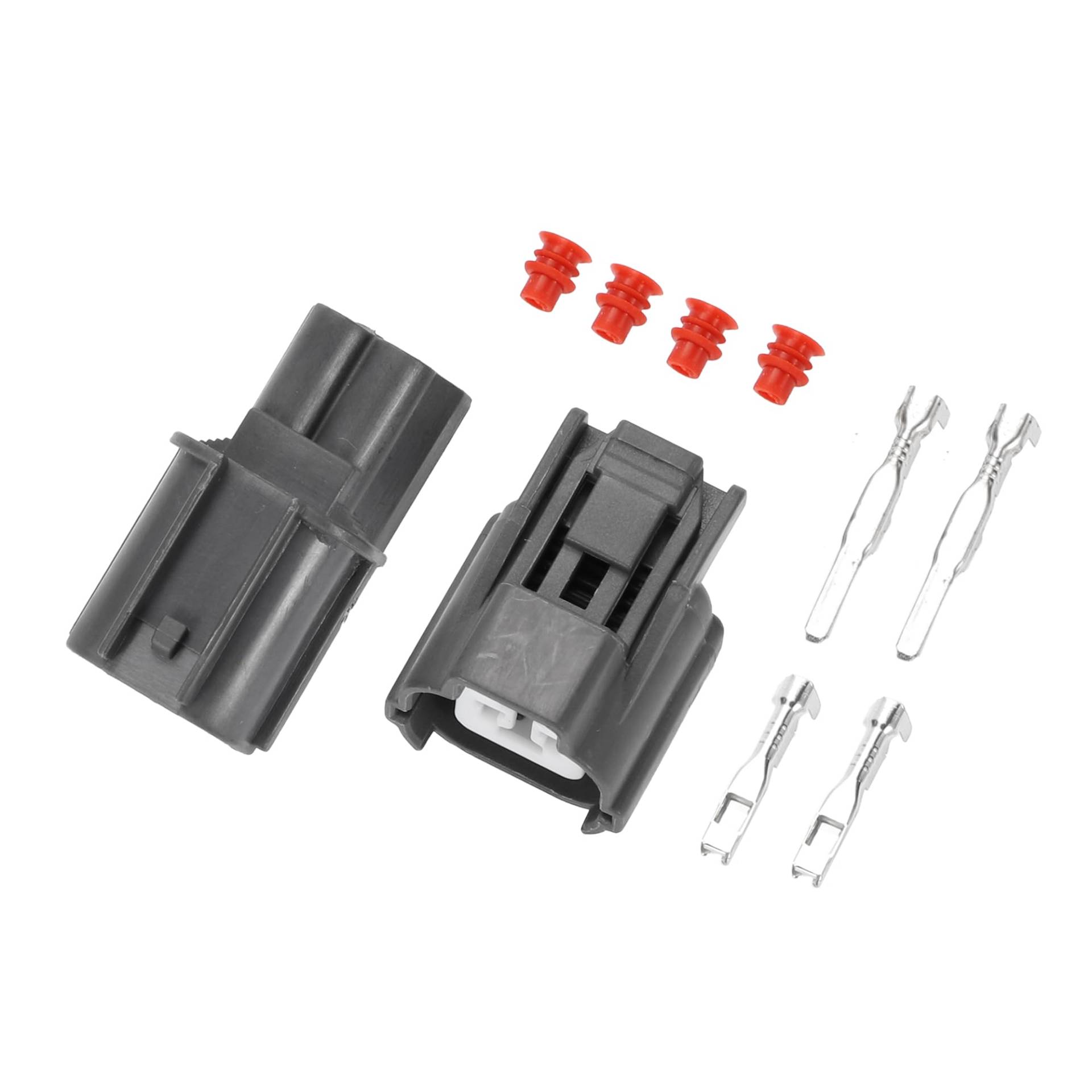 Hihaha Kabel Horn Heckklappenschloss Motor Stecker Stecker für Honda/Innen männlich weiblich Drahtanschlussstecker/Wasserdichter Kunststoff 2mm Serie / 1 Satz Grau 2 Pin von Hihaha