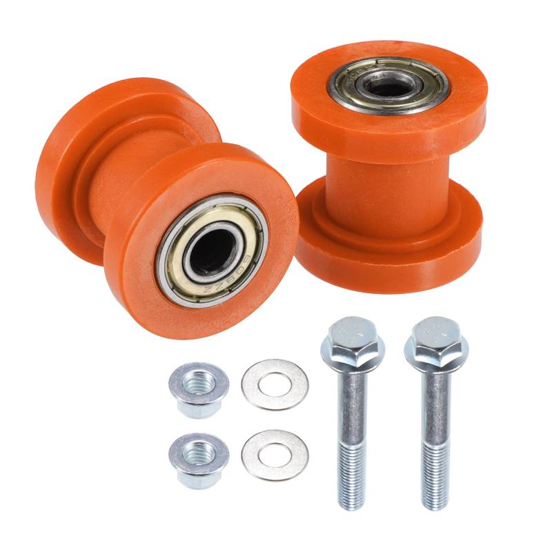 Hihaha Kettenrollen-Riemenspanner/für Motorrad ATV 8mm 2er Set Orange von Hihaha