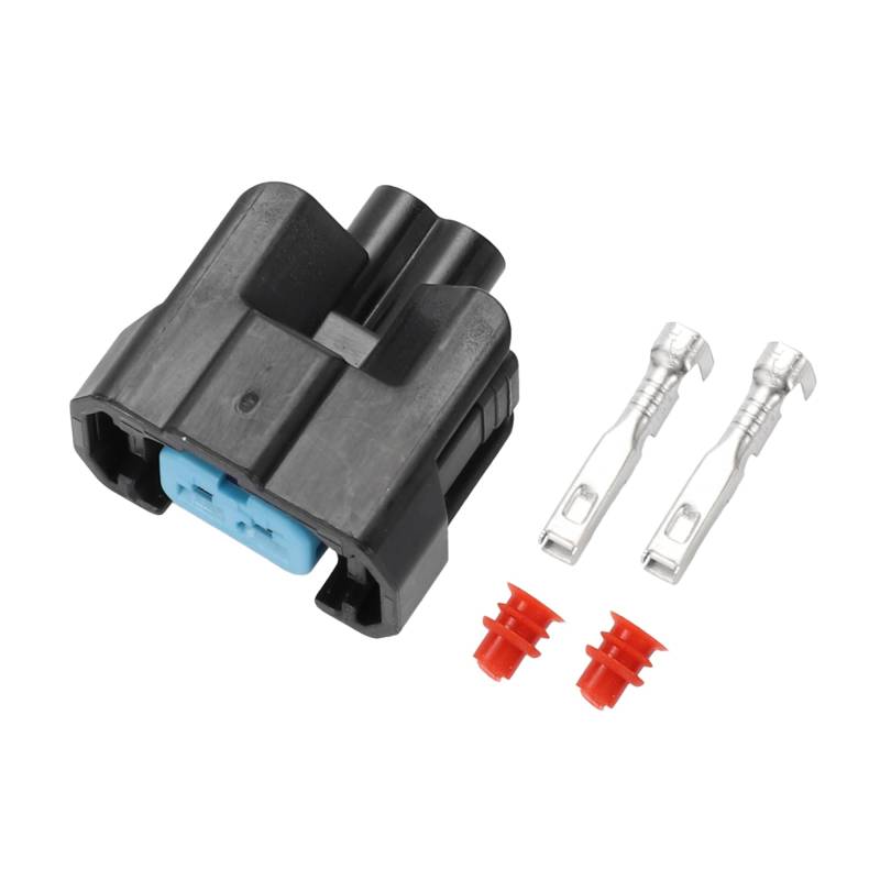 Hihaha Kraftstoffeinspritzdüsenstecker für Honda/Innenweiblicher Drahtanschlussstecker/Wasserdichte Kunststoff-2,2mm Serie / 1 Satz Schwarz 2 Pin von Hihaha