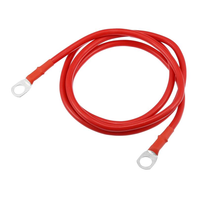 Hihaha Kupfer-Batterie-Wechselrichter-Kabel/Innerer 8 AWG Gauge 3/8-Zoll-Batterie-Terminal-Kabel Universal für Auto Fahrzeug Wohnmobil/Langlebiges reines Kupfer 4ft / 1 Stück Rot von Hihaha