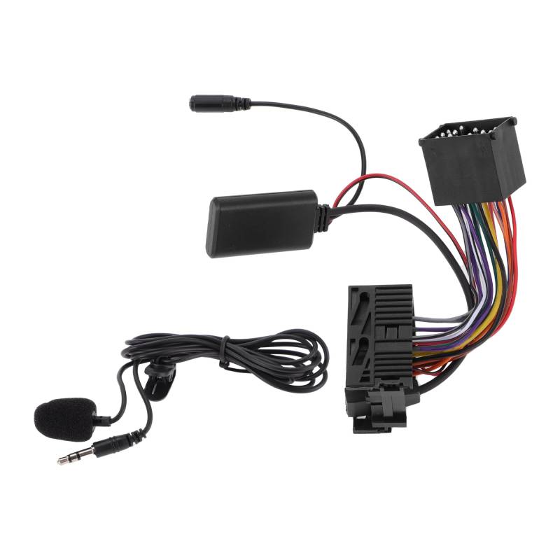 Hihaha Stereo Radio Harness mit Mikrofon Freisprecheinrichtung für BMW E46 3er Bluetooth AUX Adapter Musik Kabel Bequem 11.5cm 1 Set Schwarz von Hihaha