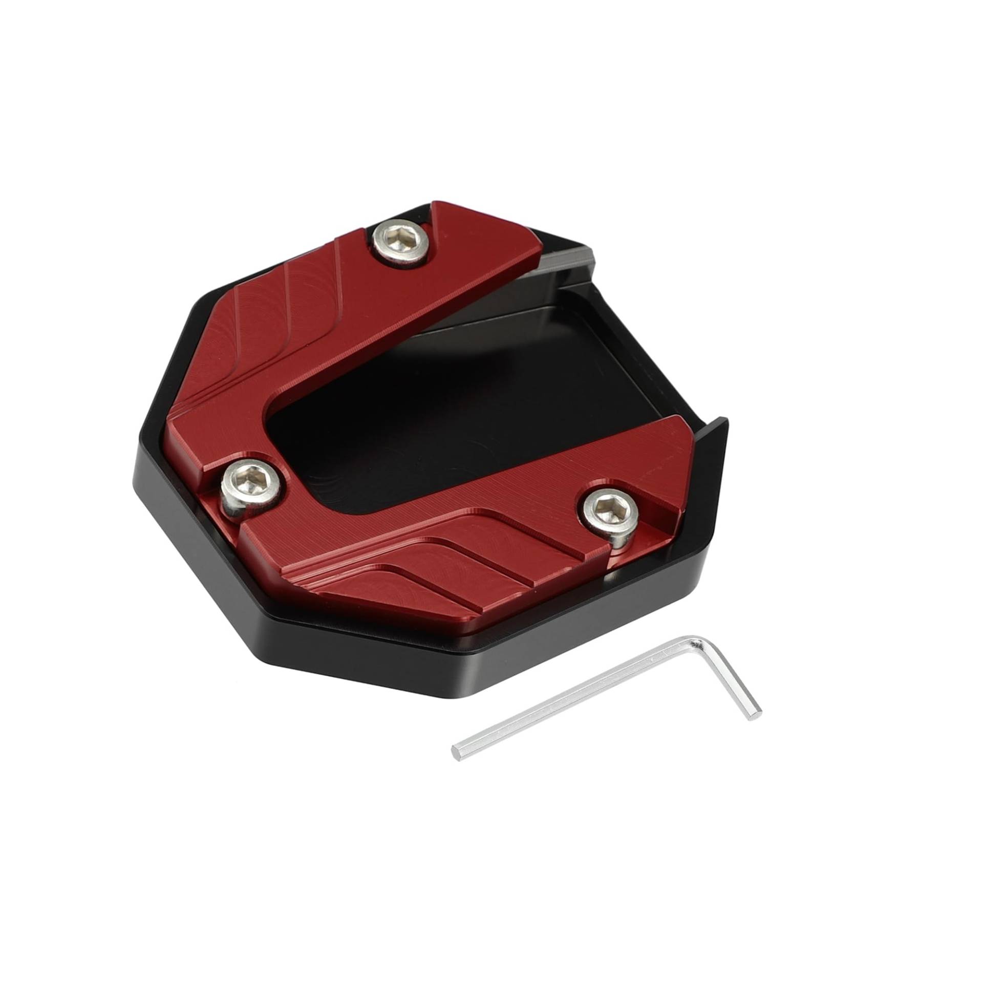 Hihaha Universal Motorrad Kickstand Pad CNC Seitenständer Rot Langlebiges Material von Hihaha