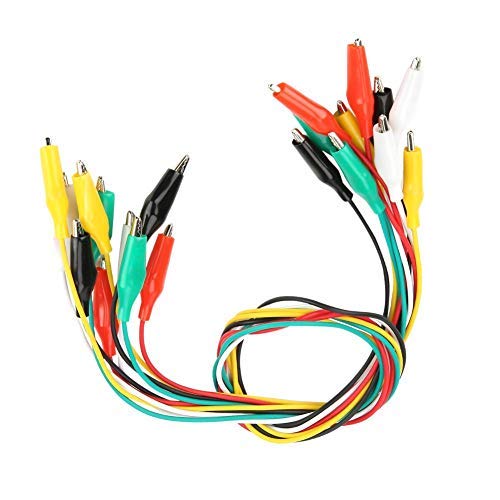 Krokodilklemmen Draht, 10pcs, Elektrisches Zubehör Draht und Kabel 5 Farben 50cm Doppelseitige Drahtmessleitungen Alligatorclips Set von Hililand