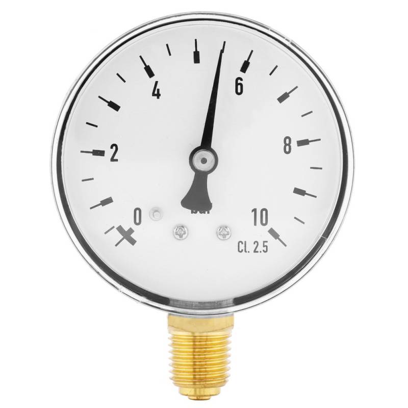 0-10 Bar 1/4 Zoll NPT Gewinde Druckmanometer für Wasser Öl Luft Hochpräzise Manometer Seitliche Montage von Hilitand