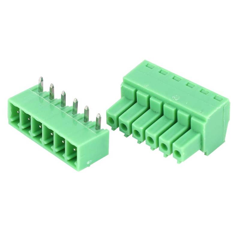 10 Paar 6-poliger Klemmenblock, Elektrozubehör Verbindungsklemmen Männlich Weiblich PCB Schraubklemmenblock 15 EDG 3,81 mm vorisoliertes Klemmenverteilermodul von Hilitand