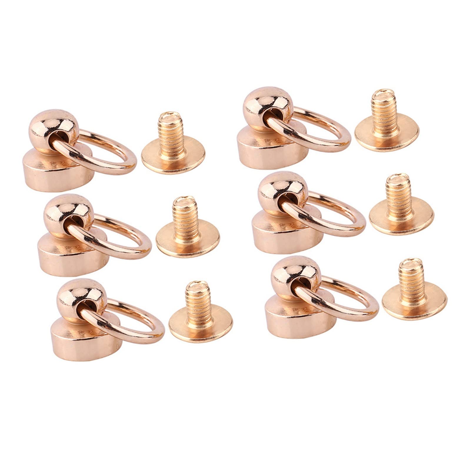 10pcs Kopf Button Stud Nieten Head O-Ring Messing Rivet Studs Gold Schraube zurück runden Kopf Ring Leathercraft DIY Accessary von Hilitand