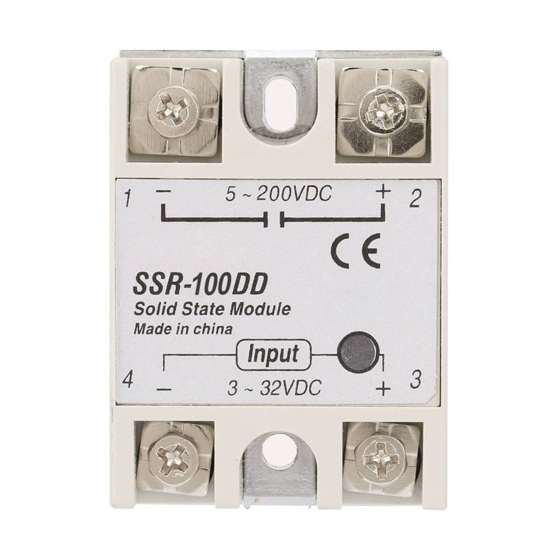 Halbleiterrelais, SSR-100DD Halbleiterrelaismodul SSR Maschinensteuerung DC-Eingang 3-32 V DC-Halbleiterrelais von Hilitand