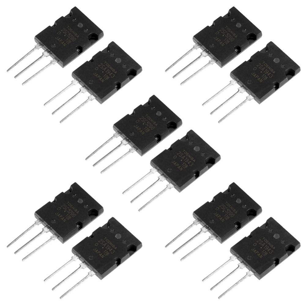 Hochleistungsverstärker-Transistor, elektronische Bauteile Sonstige elektronische Bauteile abgestimmt Audio-Silizium-Transistor für Modell 2SA1943 2SC5200, 5 Paare von Hilitand