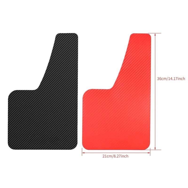 Auto Schmutzfänger Auto Universal Schwarz ROT Carbon Faser Effekt Geformt Kotflügel Kotflügel Abdeckung Vorne Hinten Styling Zubehör Auto Schlamm Flaps(4pcs red) von Himwqfuh