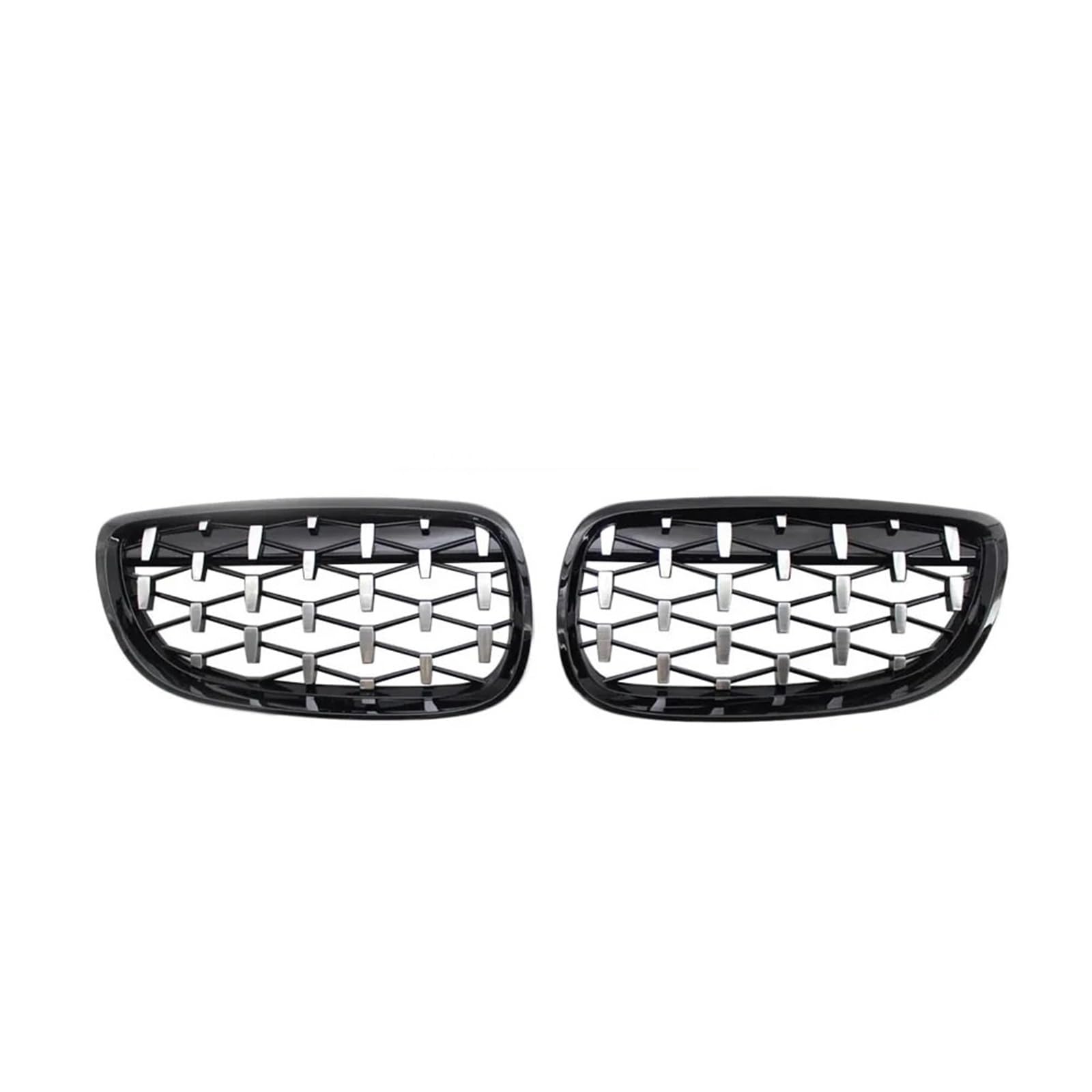 Sport Frontgrill Für 3 Für Serie E92 E93 Für Coupe 2006-2010 Chrom Glanz Schwarz Außenzubehör Fronthaube Nierengitter Diamond Meteor Grill Sport Kühlergrill(Black and Silver) von Himwqfuh