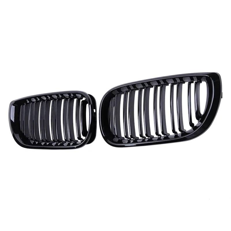 Sport Frontgrill Für 3er E46 4-Türer 2002–2005 Auto-Ersatz-Auto-Frontnierengrill Glänzend Schwarz Doppellamellenhaube Racing-Grills Sport Kühlergrill von Himwqfuh