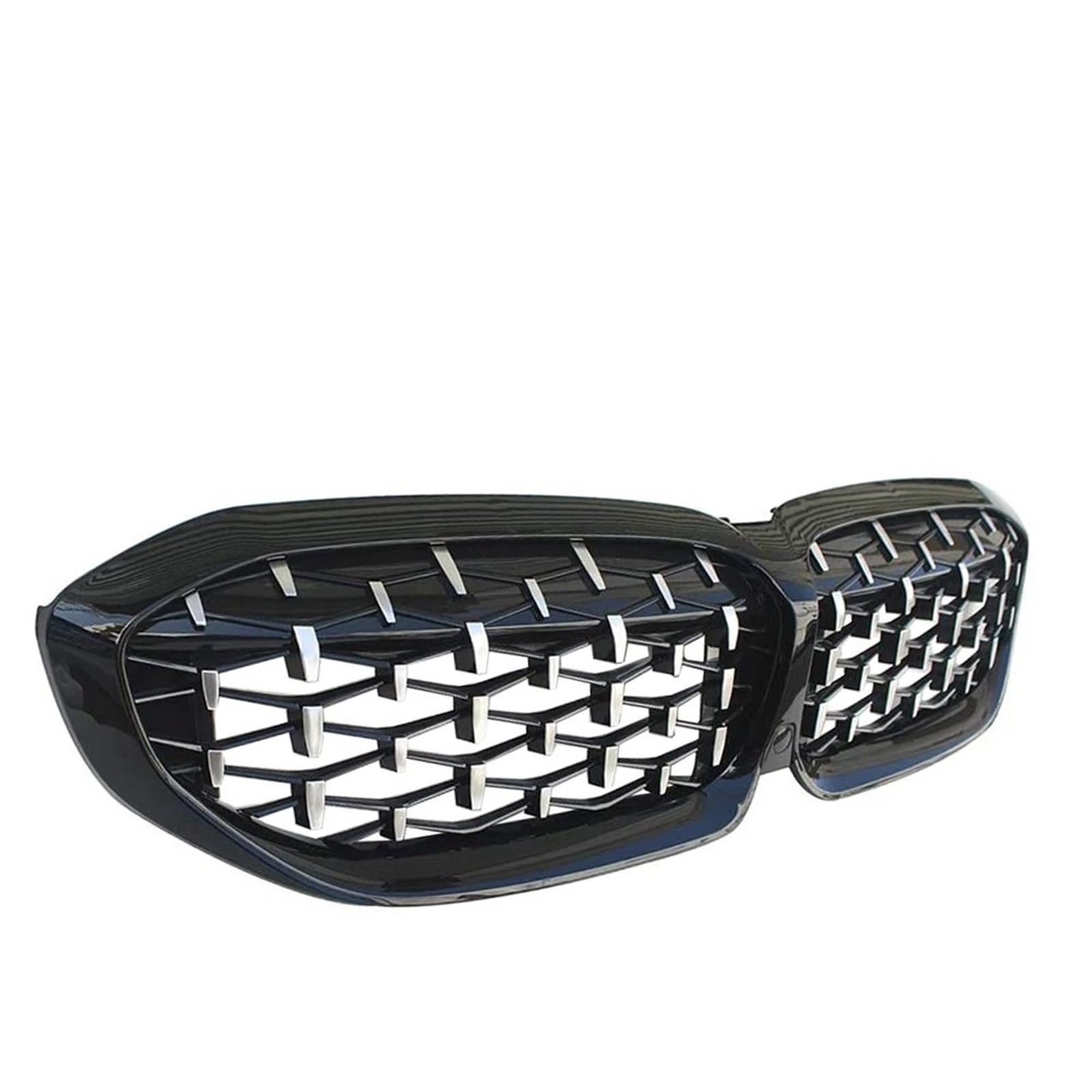 Sport Frontgrill Für 3er-Serie G20 G21 G28 2019–2021 Meteor-Stil Autozubehör 1 Paar Frontgrill Diamant-Nierengitter Renngrills Sport Kühlergrill(Black and Silver) von Himwqfuh