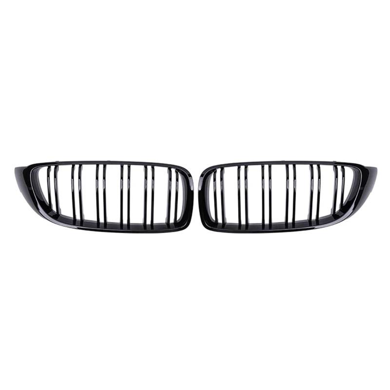 Sport Frontgrill Für 4 Series F32 F33 F36 Für M3 F80 Für M4 F82 2012-2018 Dual-Lamellen Glänzend Schwarz Zubehör Auto Frontstoßstangengrill Racing Grill Sport Kühlergrill von Himwqfuh