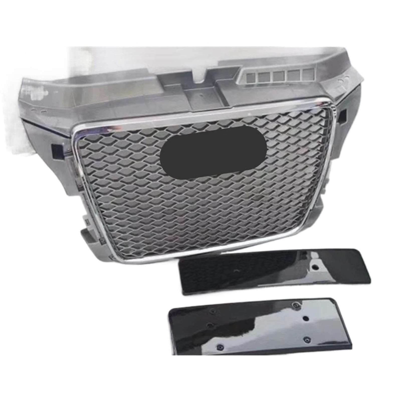 Sport Frontgrill Für A3 S3 Für S-Line 8P 2009-2012 Front Stoßstange Motor Schutz Grills Auto Zubehör Sport Kühlergrill(All Silver) von Himwqfuh