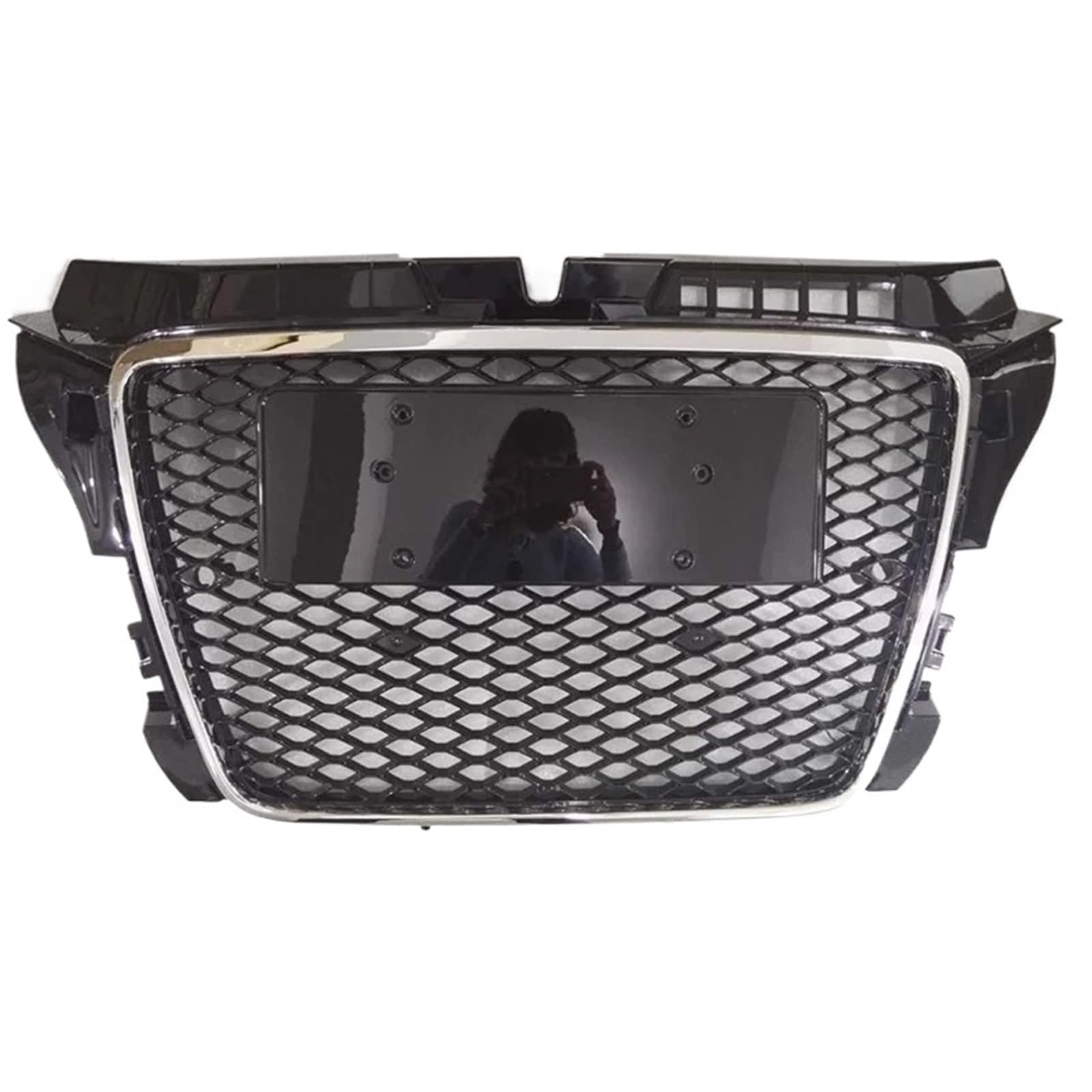 Sport Frontgrill Für A3 S3 Für S-Line 8P 2009-2012 Front Stoßstange Motor Schutz Grills Auto Zubehör Sport Kühlergrill(Chrome Frame) von Himwqfuh