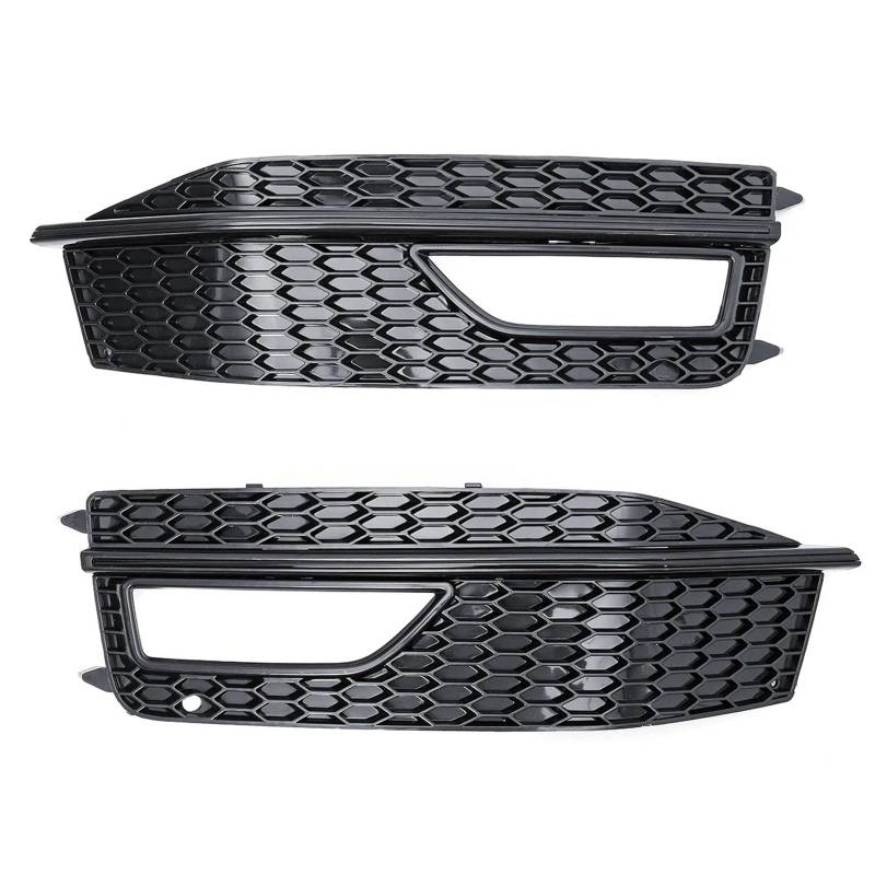 Sport Frontgrill Für A4 B8 Für S-Line S4 2012-2015 8K0807681P 8K0807682P Nebel Lampe Grill Abdeckung Paar Front Stoßstange Unteren Nebel Licht Grill Grille Sport Kühlergrill(with Black) von Himwqfuh