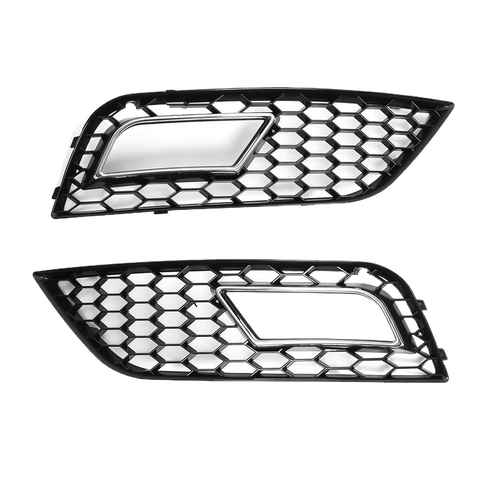 Sport Frontgrill Für A4 B8.5 2013-2016 Honeycomb Mesh Nebelscheinwerfergitter RS4 Style Racing Grillabdeckung 1 Paar Auto Frontstoßstange Nebelscheinwerfergitter Sport Kühlergrill(Chrome Silver) von Himwqfuh