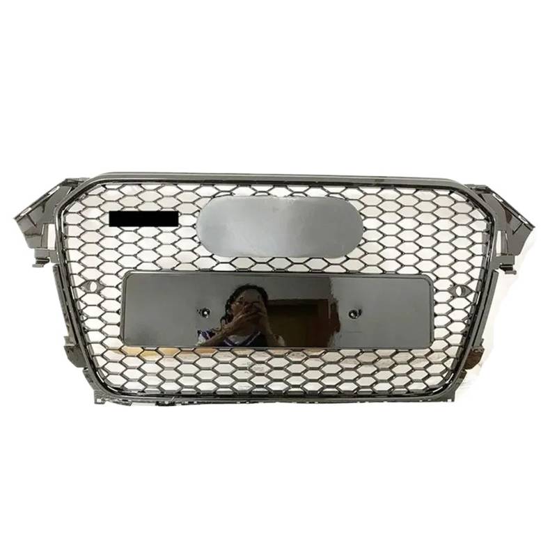 Sport Frontgrill Für A4 S4 B8.5 2013-2016 Autozubehör Für RS4 Style Front Sport Hex Mesh Honeycomb Hood Grill Glanzschwarz Sport Kühlergrill von Himwqfuh