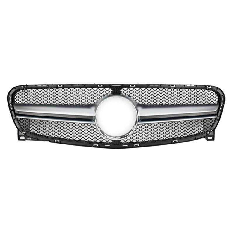 Sport Frontgrill Für Benz Für GLA X156 Für GLA45 Für GLA250 Für GLA200 2014-2016 Auto Kühlergrill Oberen Ersatz Stoßstange Haube Mesh Sport Kühlergrill(Silver) von Himwqfuh