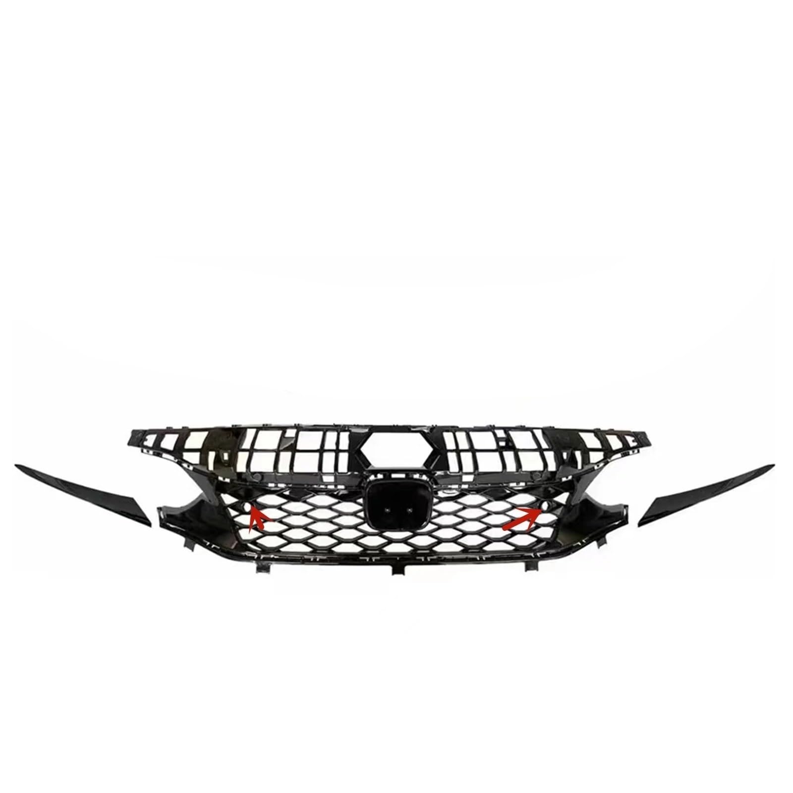 Sport Frontgrill Für Civic 11. Für Fließheck Für Nur 2022 2023 2024 Für Typ Für R Stil Frontgrill Racing Grill Mesh Grid Oberen Stoßstange Haube Abdeckung Trim Sport Kühlergrill(with Sensor Hole) von Himwqfuh