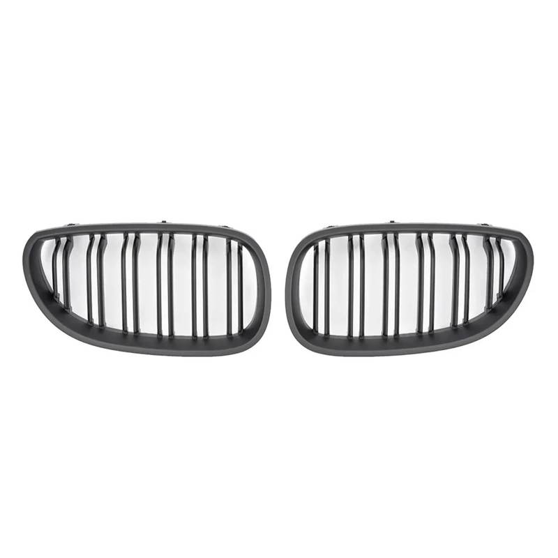 Sport Frontgrill Für E60 E61 5 Für Serie 2003-2009 Glanz Schwarz Auto Doppel Lamellen Auto Front Stoßstange Grille Niere Racing Grill Gitter Sport Kühlergrill(Matte Black) von Himwqfuh