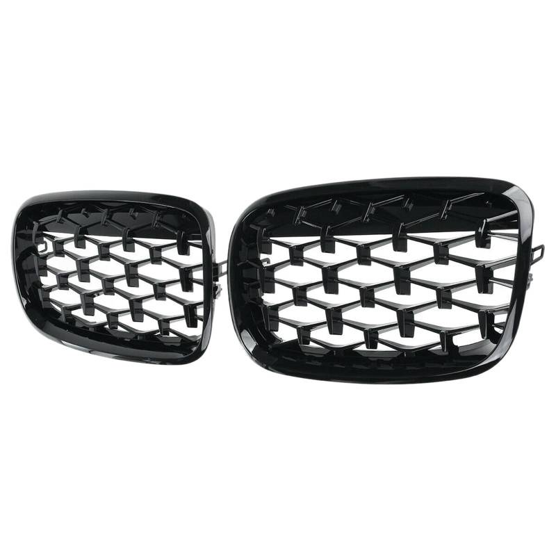 Sport Frontgrill Für E70 E71 E72 Für X5 Für X6 2007-2013 Schwarz Auto Diamant Grills Vorne Niere Grill Chrome Mesh Grille Auto Zubehör Sport Kühlergrill von Himwqfuh