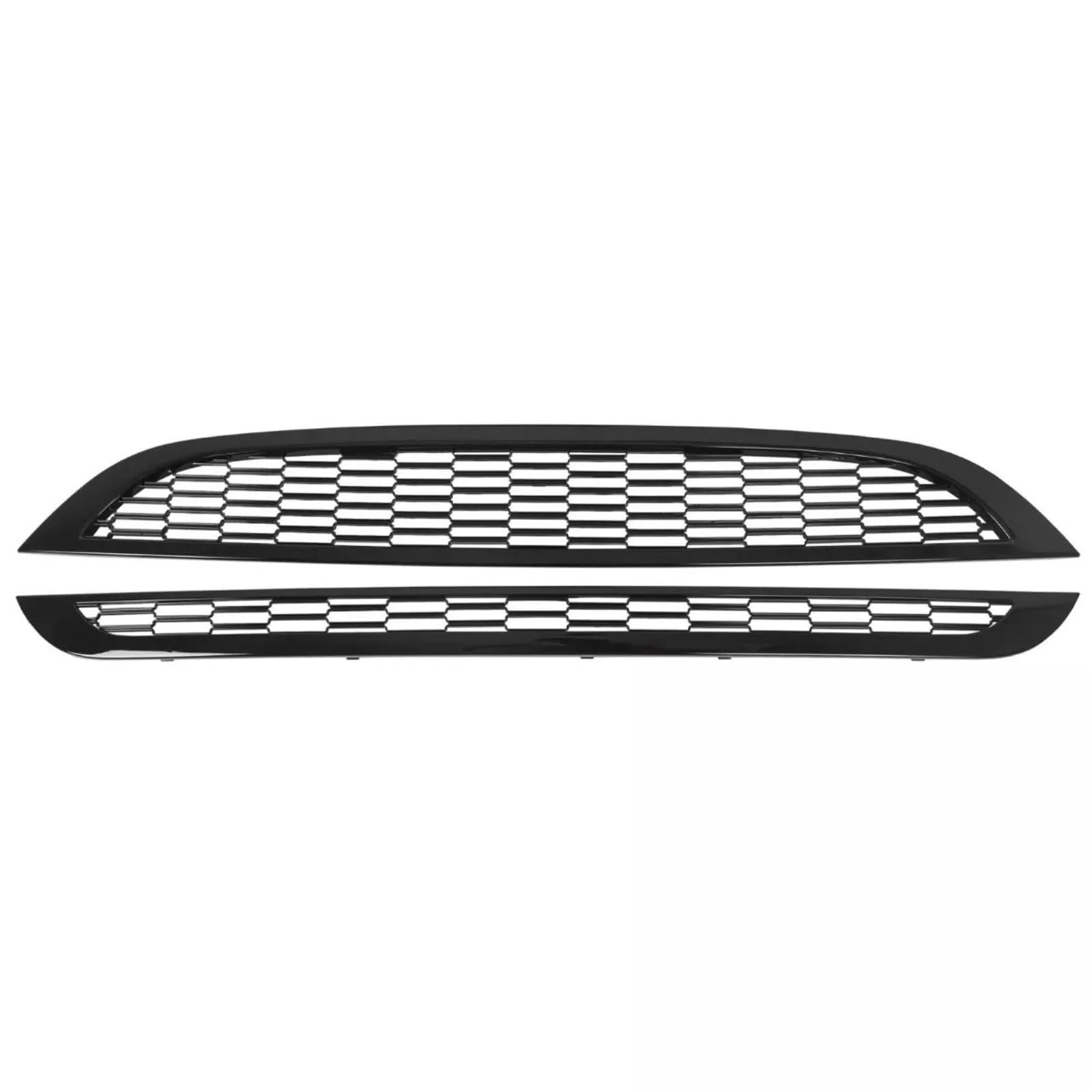 Sport Frontgrill Für Mini Für Cooper R50 R52 R53 2001-2006 51137026202 2PCS Glänzend Schwarz Front Upper & Lower Honeycomb Mesh Front Grill Grille Sport Kühlergrill von Himwqfuh