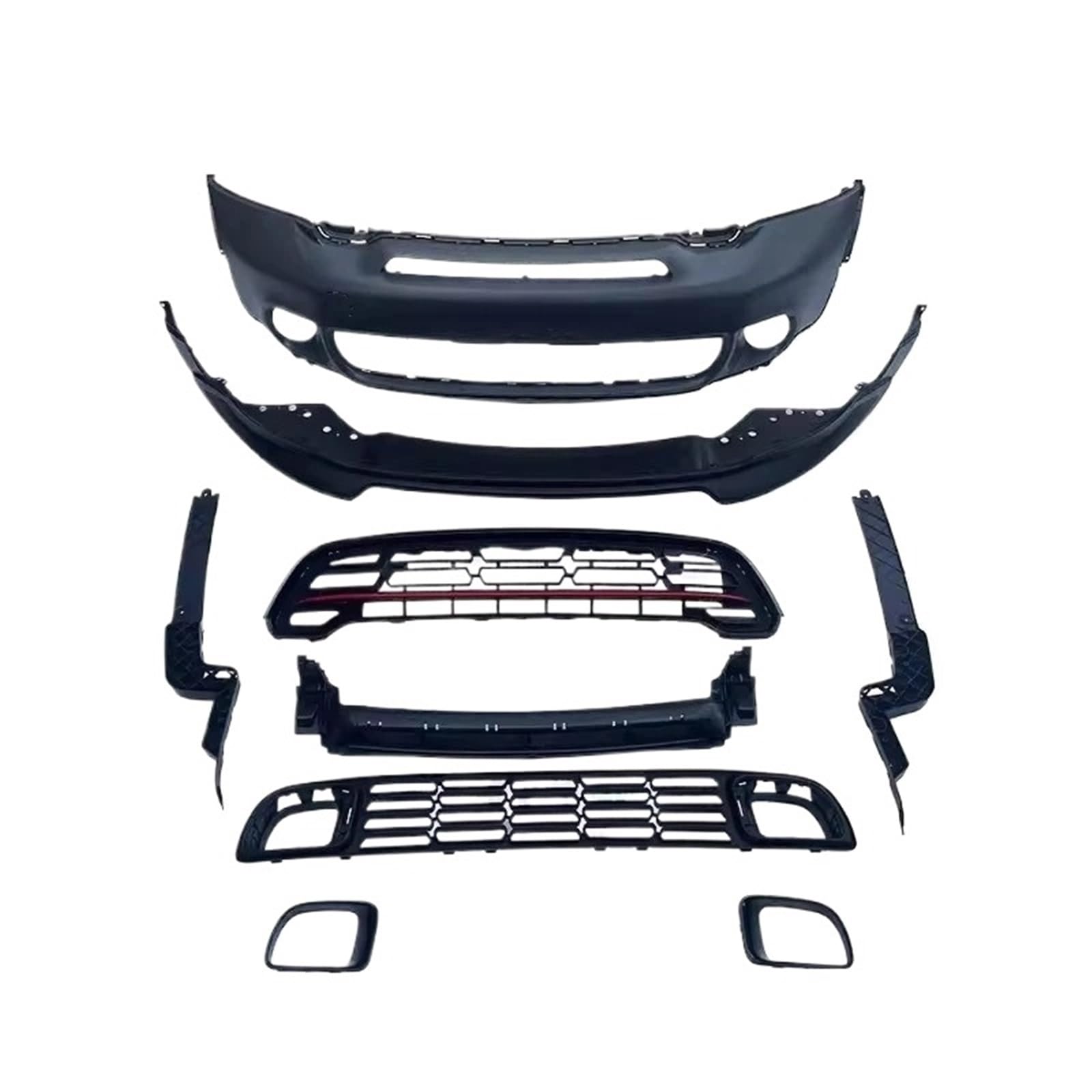 Sport Frontgrill Für Mini R60 R61 Geändert Für JCW Stil Körper Kit Auto Zubehör Frontschürze Grille Untere Lippe Montage Sport Kühlergrill(Set) von Himwqfuh