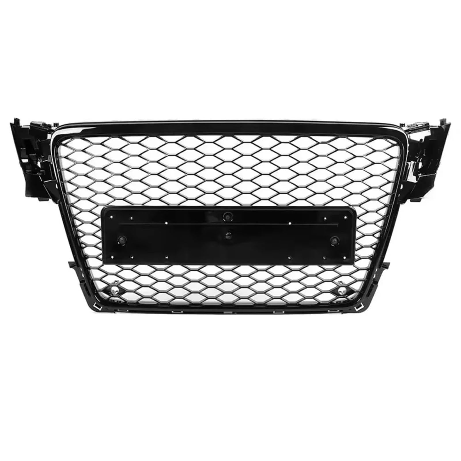 Sport Frontgrill Für RS4 Für A4 B8 2008-2012 Front Mesh Stoßstange Haube Grille Racing Grills Waben Kühler Stoßstange Grille Mit Nummernschild Sport Kühlergrill von Himwqfuh