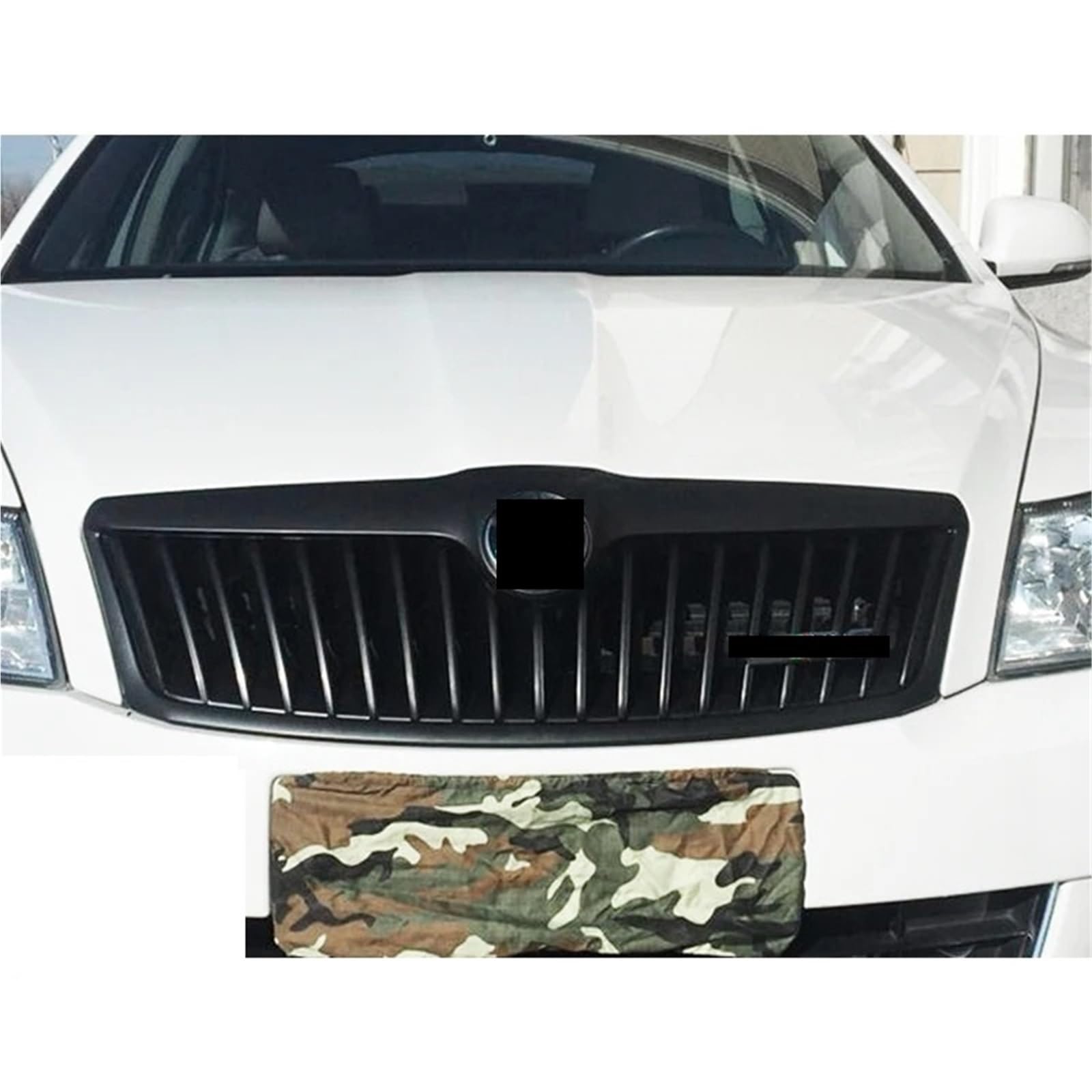 Sport Frontgrill Für Skoda Für Octavia Für Grill 2010-2013 Jahr Racing Frontschürze Körper Kit Zubehör Auto Vorderen Stoßfänger Maske Kühlergrill Sport Kühlergrill(Matt Black) von Himwqfuh