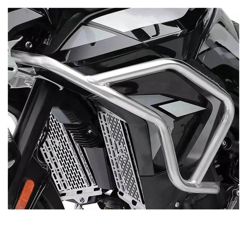 Sturzbügel Für Triumph Für Tiger 850 900 GT Edelstahl Oberen Unteren Stoßfänger Motor Schutz Protector Crash Bar Motorrad Accessoreies Motorschutzbügel(Silver Upper Lower) von Himwqfuh