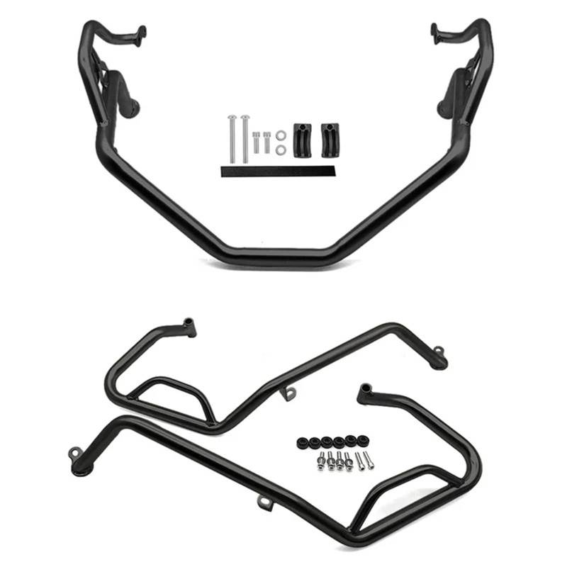 Sturzbügel Für XADV750 Für X-ADV 750 2021-2023 2024 Motorrad Edelstahl Stoßfänger Rahmen Schutz Motor Schutz Autobahn Crash Bar Motorschutzbügel(Black-1 Set) von Himwqfuh