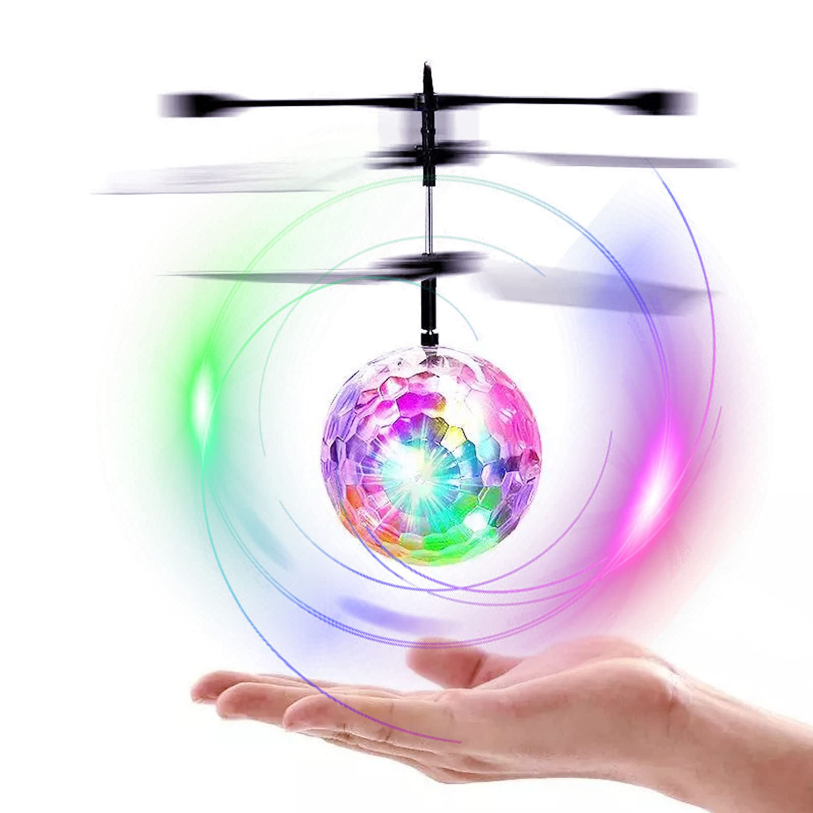 Fliegender Ball Hover Ball mit LED Licht Flying Ball für Kinder Flying Orb Magic Ball Mini Drohne Magische Spielzeug Geschenke für Jungen Mädchen Innen und Außenbereich von Hirsrian