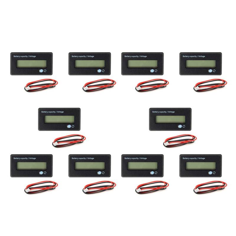 Histos 10X BatteriemessgeräT SpannungsüBerwachung der BatteriekapazitäT, DC 12/24/36/48/60/72 / 84V Anzeige der SpannungskapazitäT der BatteriekapazitäT von Histos