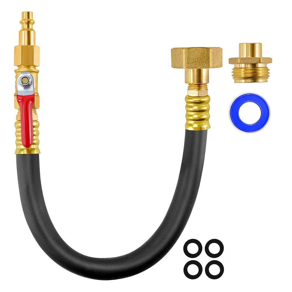 Histos Winterset für Wohnmobile, Wasserausblasset für Wohnmobile, Schnellanschlussstecker für Luftkompressor An 3/4-Schlauchausblasadapter mit Ventil von Histos